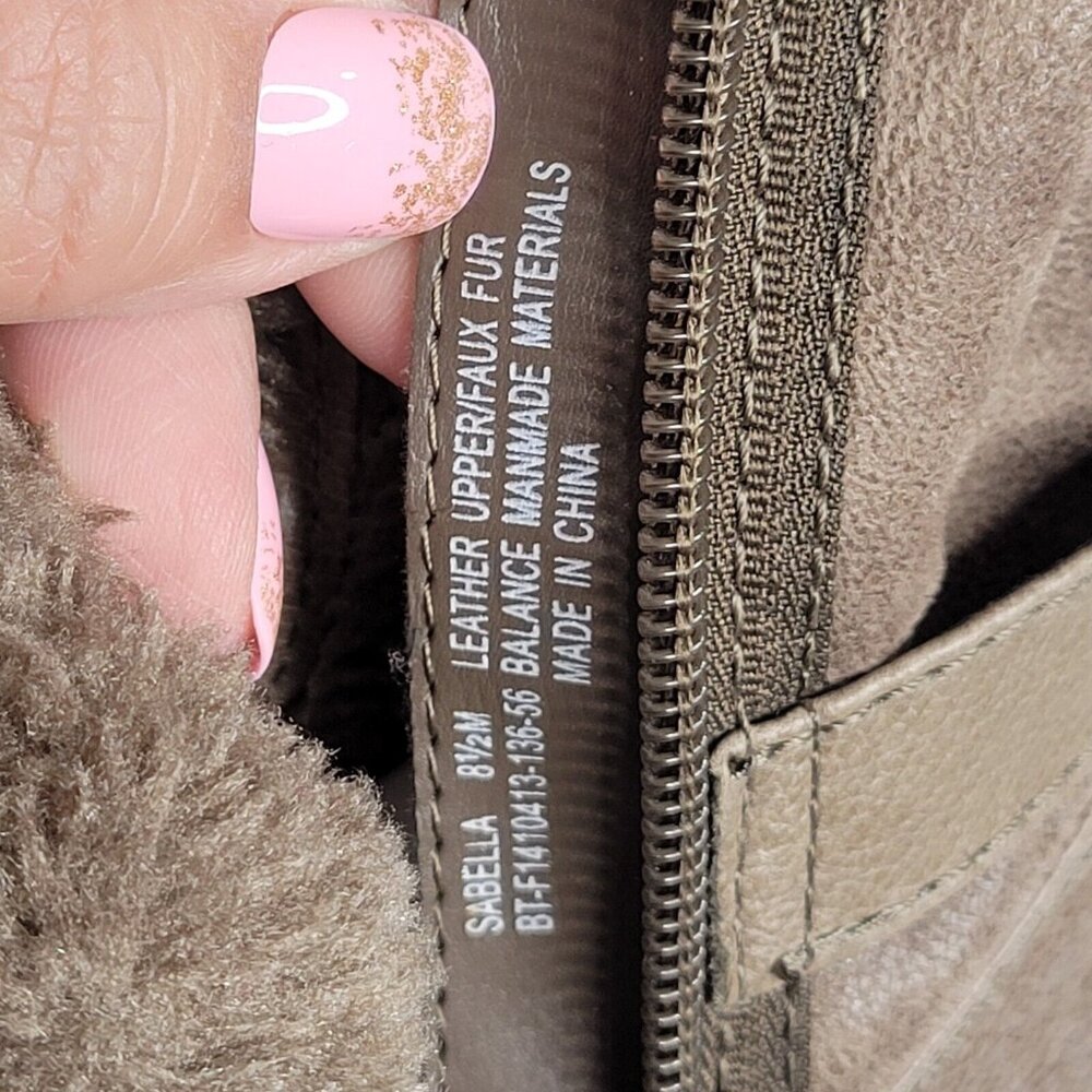 Bare Traps Womens Boots Sabella 8.5 Taupe Leather Zip - Picture 4 of 15